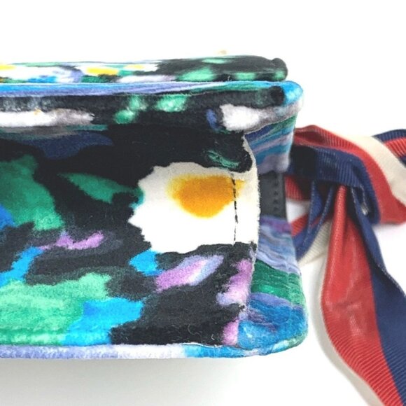 GUCCI 421882 Floral Silvi Small ribbon Shoulder Bag Velor / Leather Multicolore - Picture 15 of 16